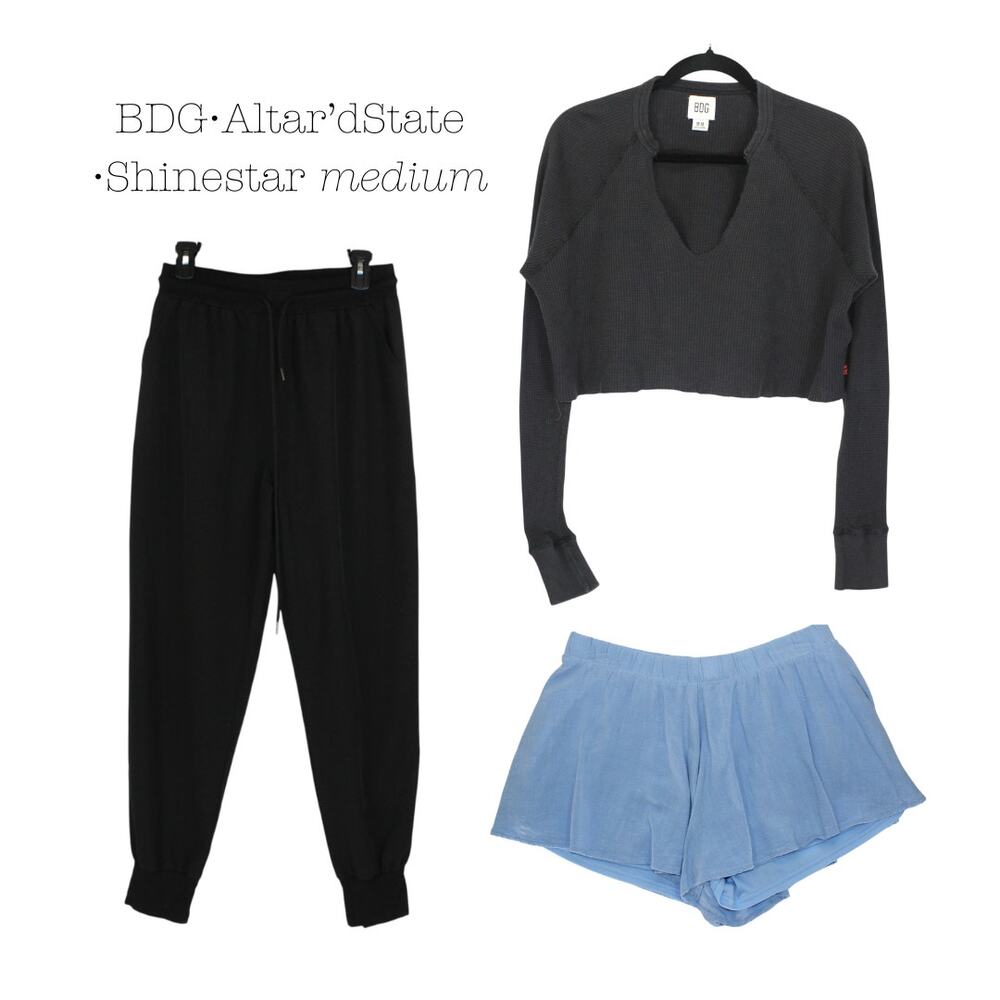 Medium BDG Crop Waffle • Altar'dState Short • Shinestar Jogger Bundle